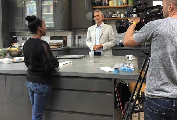 Tim Spector and Angelica Bell in the kitchen